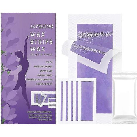 Bandes de cire douces pour l'épilation du visage et du corps : rapides, faciles, non irritantes et hydratantes. (1/5)