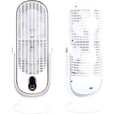 Ventilateur de table colonne, prise USB, moteur silencieux pour chambres et bureaux (BLANC) (1/5)