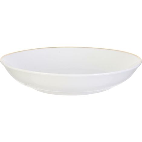 Assiette creuse en porcelaine Pearl Gold 21 cm blanche (1/5)
