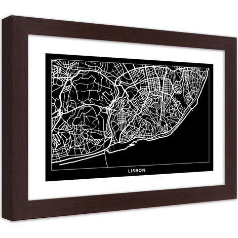 Quadro con cornice, Piano regolatore di Lisbona - 90x60 (1/5)
