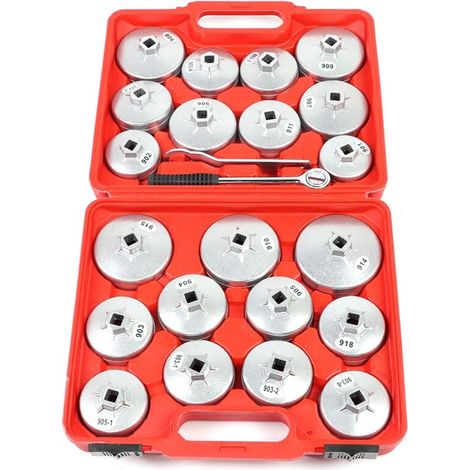 Professional oil filter cap removal tool set, aluminum socket wrench socket, 23 pieces (1/5)