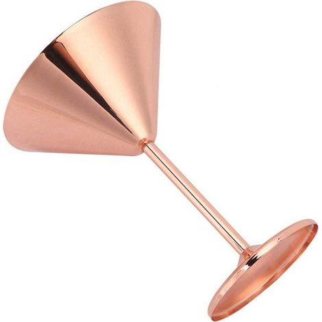 Quatre verres à martini/cocktail/vin de 200 ml en acier inoxydable 304, couleur or rose.