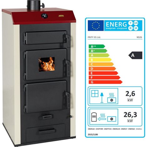 Termostufa a Legna Prity NS26 28.9 kW – Stufa Idro per Radiatori (1/4)