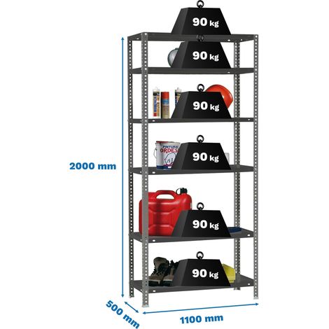 Simonrack Metallshelf antrazit 6 robuste Regale