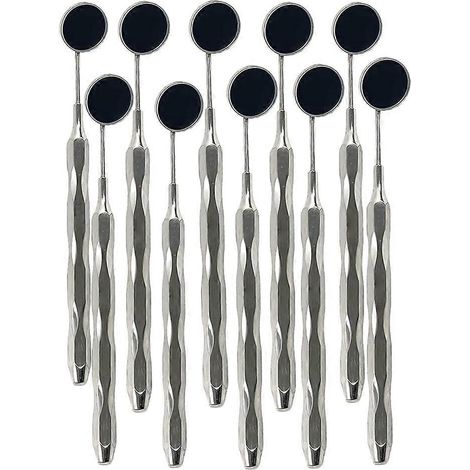 Lot de 10 miroirs buccaux dentaires à manche creux, légers, pour l'inspection et l'examen buccal. (1/5)