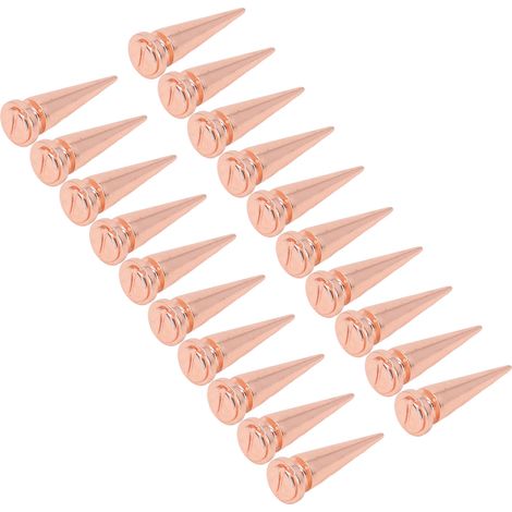 20 rivets coniques, 10x29mm, ensemble d'ornements pour vêtements et sacs en or rose. (1/5)