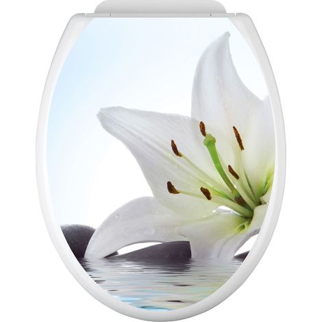 Stickers Abattant WC - Fleur - 35x43 cm - Adhésif BRILLANT (1/2)