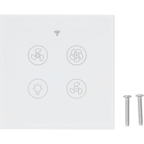 Intelligenter WLAN-Lüfter- und Lichtschalter mit Sprachsteuerung und Funkfernbedienung, 100–250 V, Weiß (1/5)