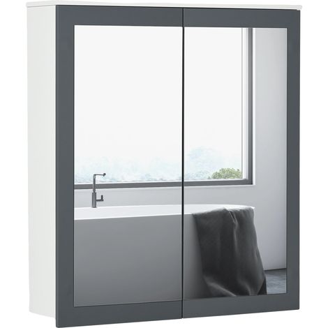 Meuble de Salle de Bain, Matériau MDF et Verre, Hauteur 69 cm, Largeur 17 cm, Profondeur 75,5 cm, Style Moderne (1/5)