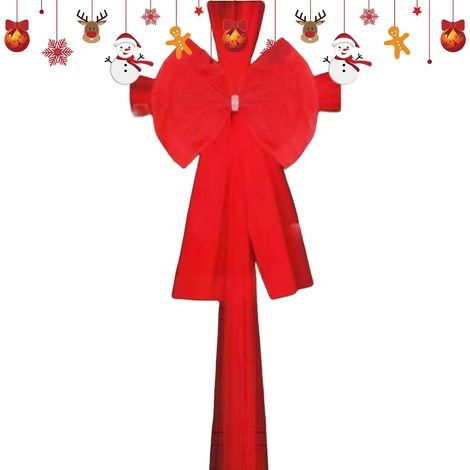 Grand Noeud de Noël Décorations Géantes pour Les Fêtes d'hiver Noeud En Organza De Noël Pour Fenêtre Et Porte Pour Salle À Manger Patio Porche Fenêtre Manteau De Cheminée Restaurant Mur (1/5)