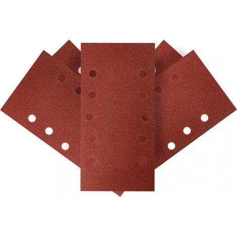 Papel de lija con velcro de 115 x 230 mm, K120, 5 unidades, con agujeros. (1/5)