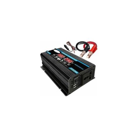 Convertisseur Pur Sinus 12V 220V 4000W avec Onduleur Onde Sinusoïdale Pure, Transformateur équipé d'une Prise EU, d'un Port USB, d'un Port Type-C et d'un Écran LCD.-