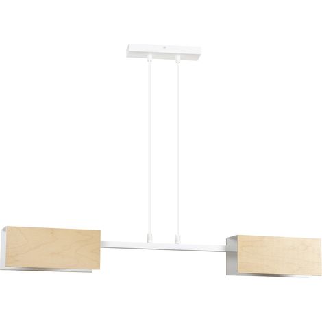 Lampadario Minimal Potter Acciaio Bianco 2 Luci E27 (1/2)