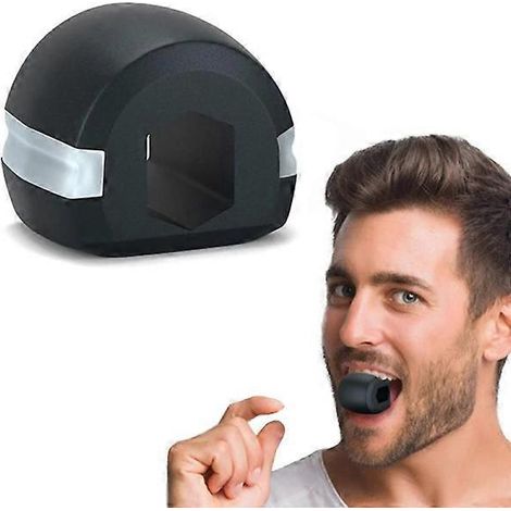 Appareil de musculation faciale en silicone pour le menton et le cou, balle d'exercice pour les muscles masséters (noir) (1/4)