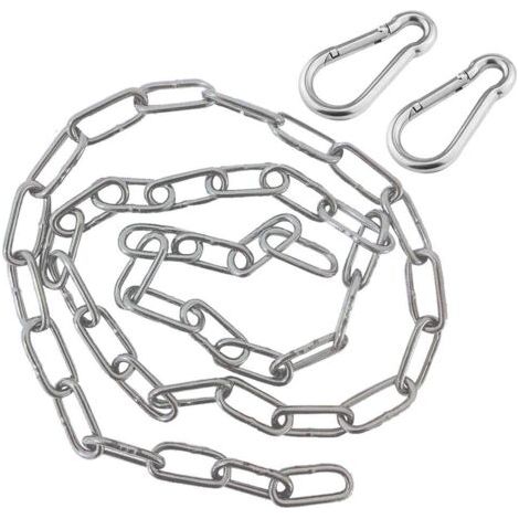 Chaîne avec Deux Mousquetons-Chaîne de chaise suspendue en acier inoxydable de 1M-Chaîne d'Extension Chaises Suspendues (1/5)
