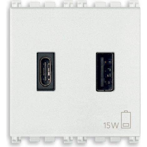 VIMAR - 19295.AC.AB.B Fuente de alimentación USB A+C 15W3A5V2M antib.b.