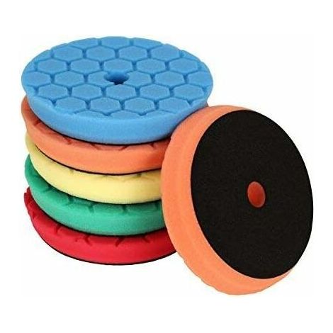 VURAHOME - Éponge de Polissage, Set de Polissage, SPTA 5 Pièces 150mm Hex Logic Polissage Pad Éponge polir Kit pour Voiture Ponçage Polissage pour 125mm RO/DA Polissage pour Polisseuse Machine à polir (1/5)