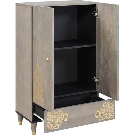 Meubles de Rangement,Haut Armoire avec tiroir Gris et or 60 x 33,5 x 100 cm CFW929564 (1/5)