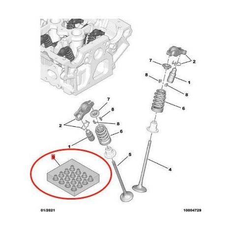 Ventilschaftdichtung 1640098880, kompatibel mit Peugeot 3008, 4008, 408, Citroën C5, C6 und C4L, aus fluoriertem Gummi, verhindert das Eindringen von Motoröl in den Brennraum und reduziert den Ölverlu (1/4)