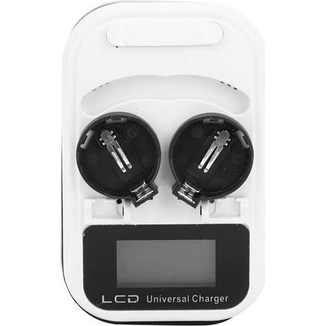 Chargeur de Batterie au Lithium Bouton Rechargeable 1 pièces écran LCD Maximum 300MA Chargeur à Double Fente pour LIR2016 LIR2025 LIR2032 100-240V (1/4)