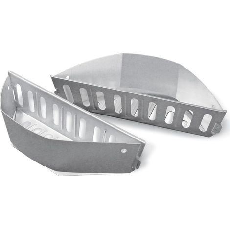 Conteneurs à charbon (lot de 2), en acier galvanisé robuste, idéaux pour la cuisson directe et indirecte au charbon de bois argent (7403) (1/5)