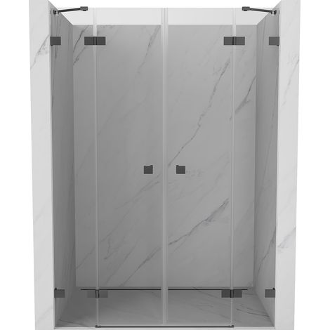 Mexen Lunar Puerta de ducha abatible d煤o 160 cm, transparente, metal de arma - 834D-160-000-95-00 (1/5)