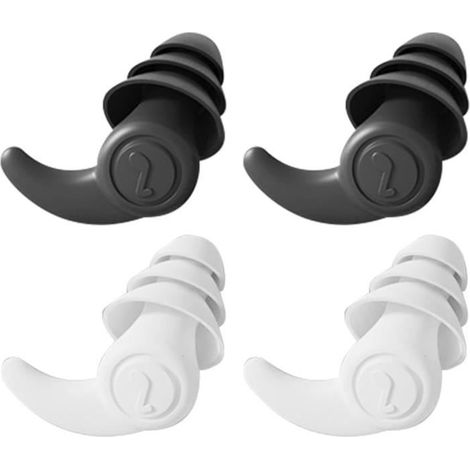 Bouchons D'oreilles Anti Bruit, 2 Paires Bouchons D'oreilles Réutilisables Et Lavables, Pour Le Sommeil Et La Sensibilité Au Bruit (1/4)