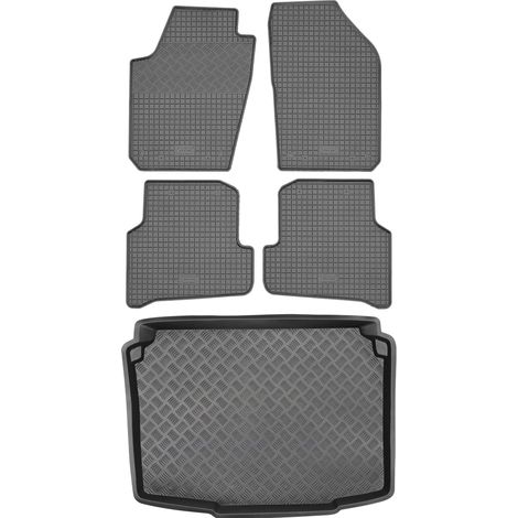 Ensemble de tapis de sol en caoutchouc pour Seat Ibiza IV Hatchback (2008-2017) + tapis de coffre (1/5)