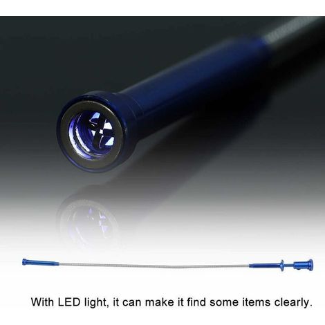 Herramienta multifuncional flexible de 4 garras KZQ con imán y luz LED para limpieza y recogida de arena.