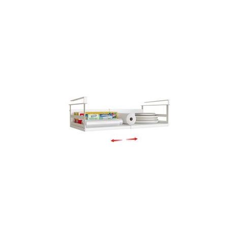 Étagère extensible pour meuble de cuisine, extensible par le bas, 45 à 63 cm, blanche (1/5)