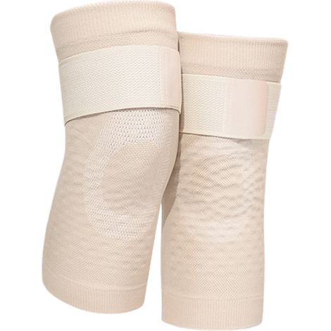 Manchon De Compression Pour Genou - Tissu Maille Respirant - Bande Velcro Ajustable - Anneau De Décompression - Pour Sport Et Soulagement Douleur - 1 Paire (1/5)
