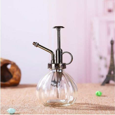 1 PC Arrosoir En Verre Pot Vintage Plante Mister En Laiton Pulvérisateur à Pression Rétro Citrouille Vaporisateur Antique En Cuivre Arroseur Outils De Jardinage avec Pompe Supérieure pour Bonsa (Trans (1/5)
