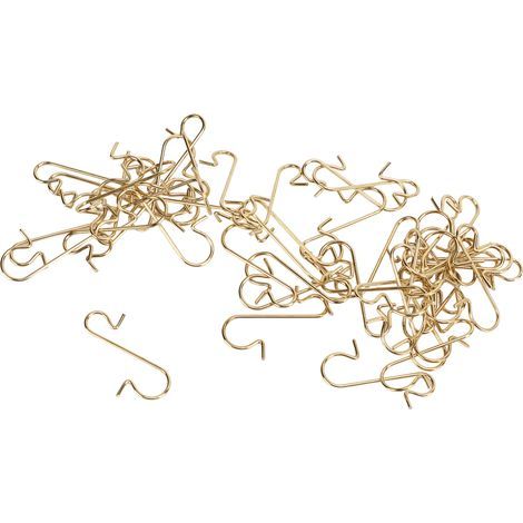 50 Stück S-förmige Haken, neue Form, 3 Farben, ausreichende Menge, verschleißfest, multifunktional für DIY-Dekorationen, Gold. (1/5)