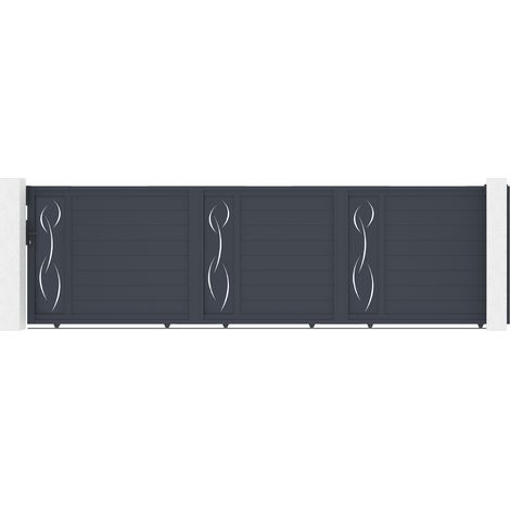 Puerta corredera 5m LIFE H.140 aluminio gris (1/5)