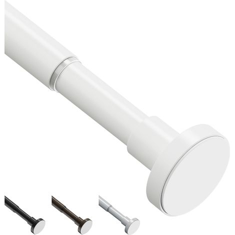 Tringle de rideau de douche sans perçage 48-226CM Tringle télescopique réglable pour fenêtre, salle de bain, Blanc (1/5)