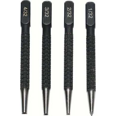 Kit de punzón central antideslizante, punzón central de acero al carbono de 3/32 de pulgada, para perforar acero de aleación, metales y madera.