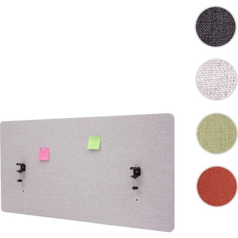 Cloison acoustique de bureau HWC-G75 - protection visuelle de bureau Tableau d'affichage - double paroi tissu/textile - 60x75cm (1/5)