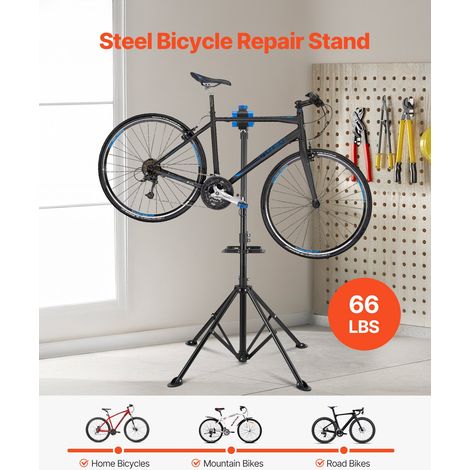 Pied d'atelier vélo, hauteur réglable de 835-1440 mm, support de réparation de vélo robuste, charge 29,9 kg, stand de bicyclettes avec plateau à outils magnétique, pour VTT et vélos de route (1/5)