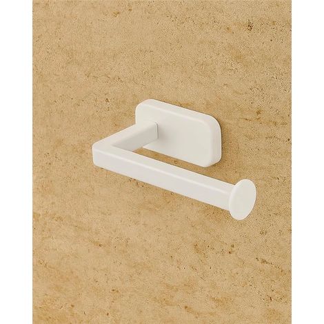 Portarotolo in acciaio inox bianco Cubik