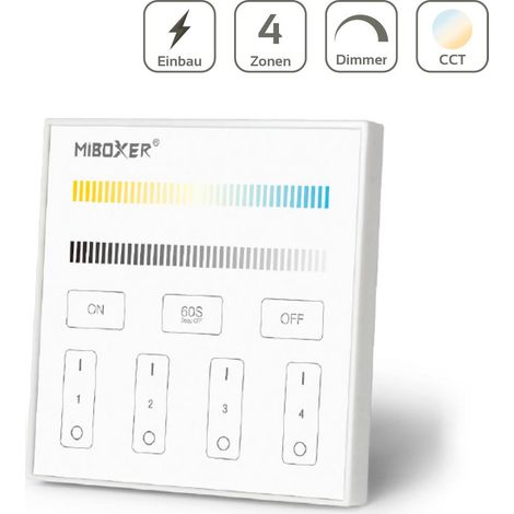 MiBoxer CCT Wandschalter 4 Zonen Einbau Dimmen Schalten Farbsteuerung 230V Anschluss T2 (1/5)