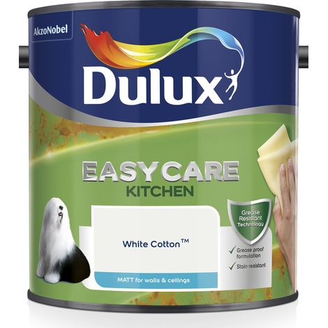 Dulux Easycare Kitchen Matt Emulsion Paint - 2.5L - White Cotton