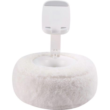 Support de lecture ajustable pour Kindle avec coussin et bol en peluche, support de téléphone à 360° pour le lit, blanc (1/5)
