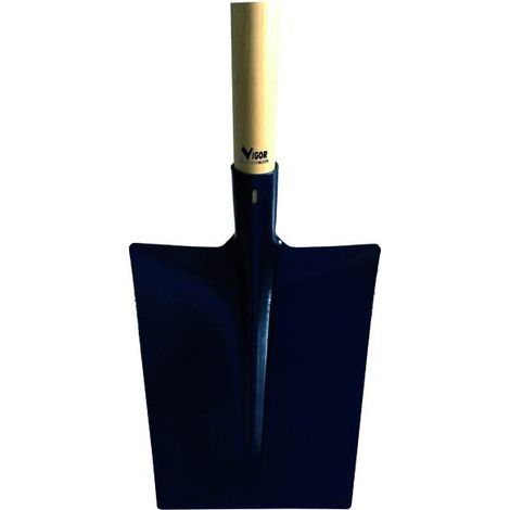 Vigor 7213010 Badile per Giardino Punta Quadra Manico in Legno 130 cm colore Nero