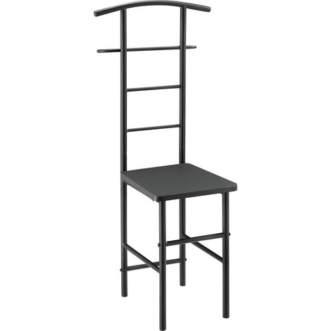 Galán de noche soporte para ropa de dormir macizo de metal MDF 107 cm negro gris 030006285