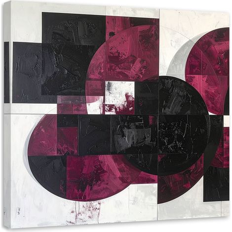 Wandbild Abstrakte Kreise Formen burgunderrot 50x50 cm