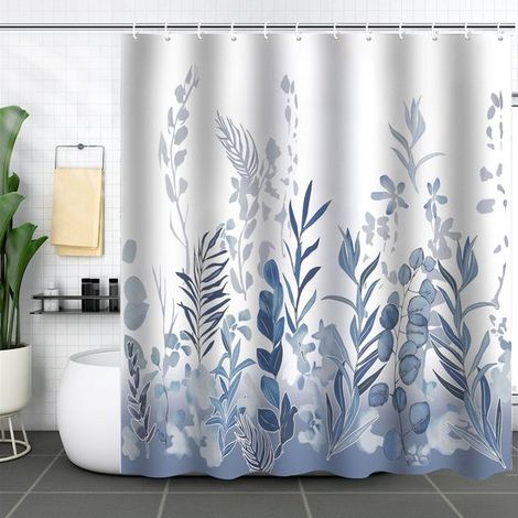 Cortina de ducha impermeable de primera calidad, Secado rápido, Incluye 12 ganchos, Disponible en 120x180 cm y 180x180 cm, F, 180180cm (1/5)