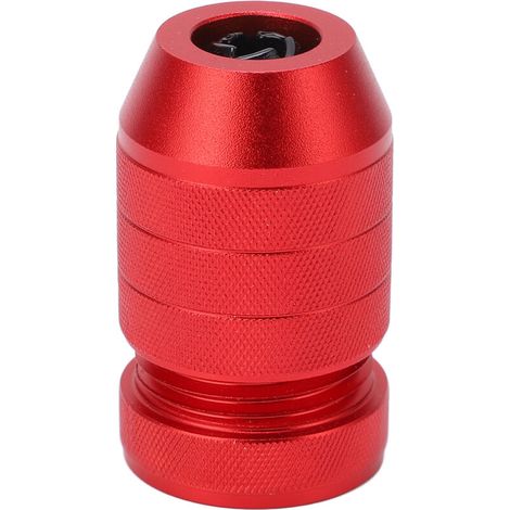Butée de perçage réglable en alliage d'aluminium avec anneau intérieur en nylon antidérapant rouge pour le travail du bois, compatible avec les forets de 6 à 11 mm (0,24 à 0,43 po). (1/5)