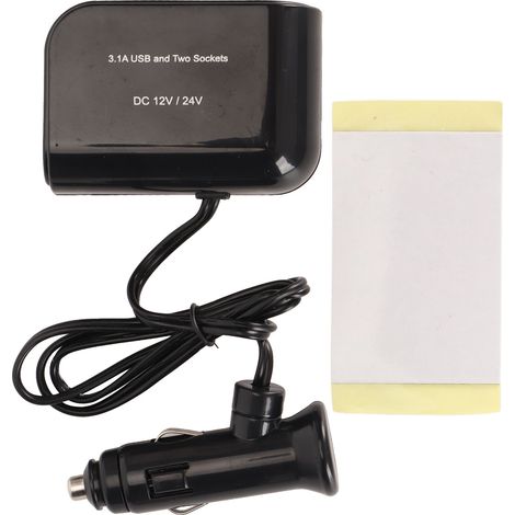 Adaptateur Allume-Cigare 3.1A, Double Prise Multiprise Fiable, Protection Multiple pour Tablette iOS, Téléphones GPS (1/5)