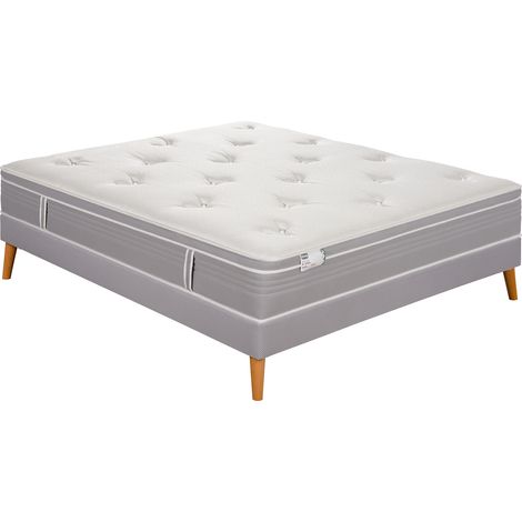 Ens LE VISIONNAIRE 140x200 matelas H27 ressort ensachés, ferme, sommier (1/5)