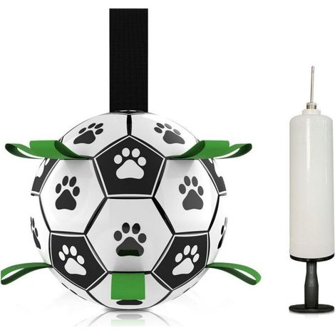 Dog ball, interactive toy with handle, ideal for tug-of-war, perfect birthday gift for medium or large dogs (15 cm) (1/5)